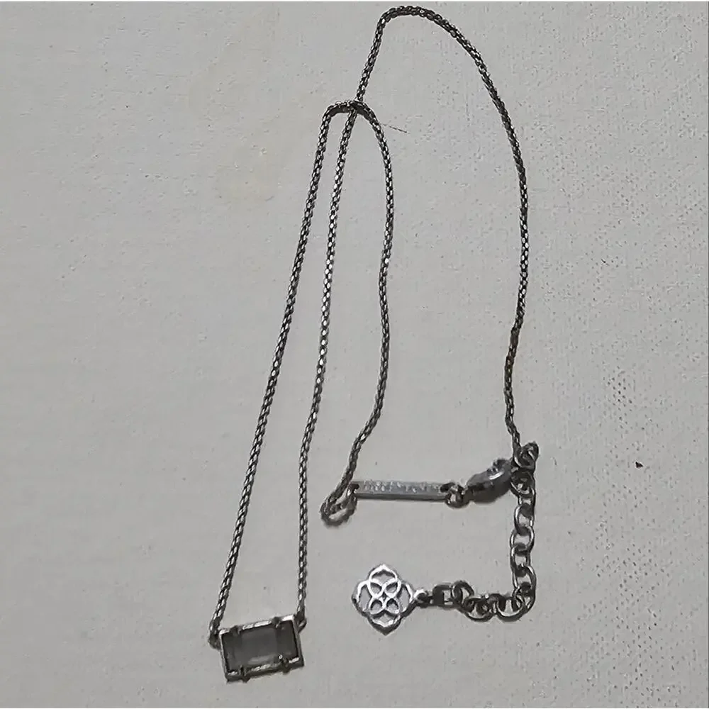 Kendra Scott Silver and Slate Grey Cats Eye Necklace - Picture 3 of 5